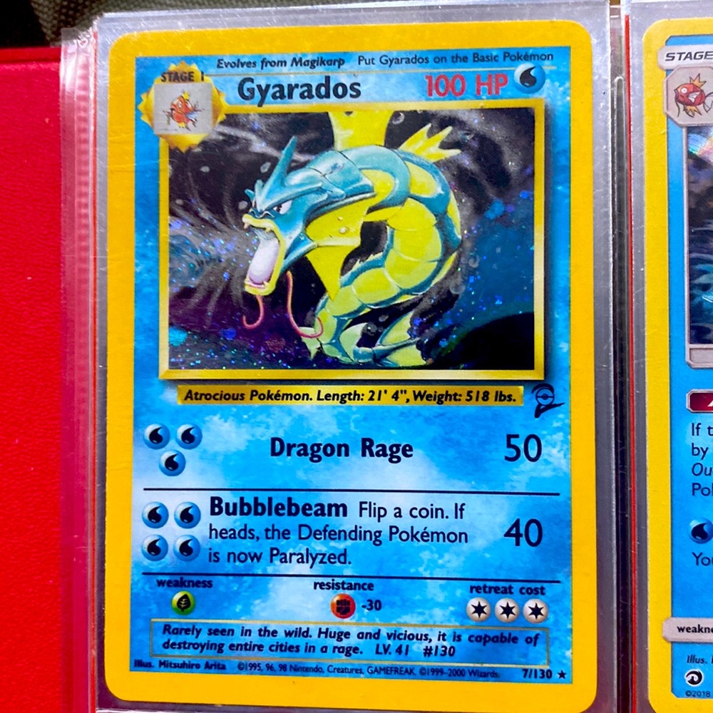 Gyarados 1999 Holo Pokemon Card 6/102 Rare Base Set #6
